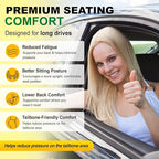 kingphenix 3-Piece Car Seat Cushion Set, 1.2inch Memory Foam Comfort, 2 Front Automotive Seat Cushions + Rear Bench Cushion, Non-Slip Bottom, Fits Sedan SUV Truck Van, Car & Office Chair, Gray