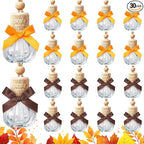 30 Pcs 30 Pcs Winter Car Diffuser Bottles Snowman Pumpkin Car Diffuser Winter Fall Hanging Empty Vehicle Air Freshener with Bow for Holiday Party Gift (Pumpkin)