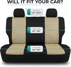 FH Group Automotive Rear Car Seat Covers for SUV, Trucks, Sedan and More - Universal Fit Rear Solid Bench Design Interior Accessories - 3D Mesh Fabric Center Panel - Beige