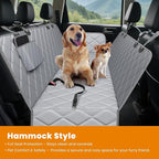 Dog Car Seat Cover for Back Seat 100% Waterproof, Long-Lasting and Soft Nonslip Backseat Cover for Cars, SUVs and Trucks, 600D Oxford Fabric, Grey, Standard (54" W x 59" L)