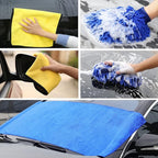 AUTODECO 30Pcs Car Wash Cleaning Kit - Car Care Wash Tools Set Car Detailing Set with Collapsible Bucket Snow Shovel