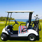 YOKYHOM American Flag Golf Cart Seat Covers for 2/4-Seater, Patriotic USA Seat Towel Blanket Keeps Seats Cool & Clean for Summer, Microfiber Fits EZGO, Club Car, Yamaha, 51"x31"