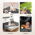 gogobunny 100% Double Sided Waterproof Dog Blanket Soft Pet Bed Cover Reversible Protect Furniture Couch Sofa Car for Puppy Cat Kids (Dark Charcoal/Light Charcoal, 30x80 Inch (Pack of 1))