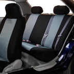 FH Group Automotive Rear Car Seat Covers for SUV, Trucks, Sedan and More - Universal Fit Front High Back & Rear Solid Bench Design Interior Accessories - 3D Mesh Fabric Center Panel - Gray