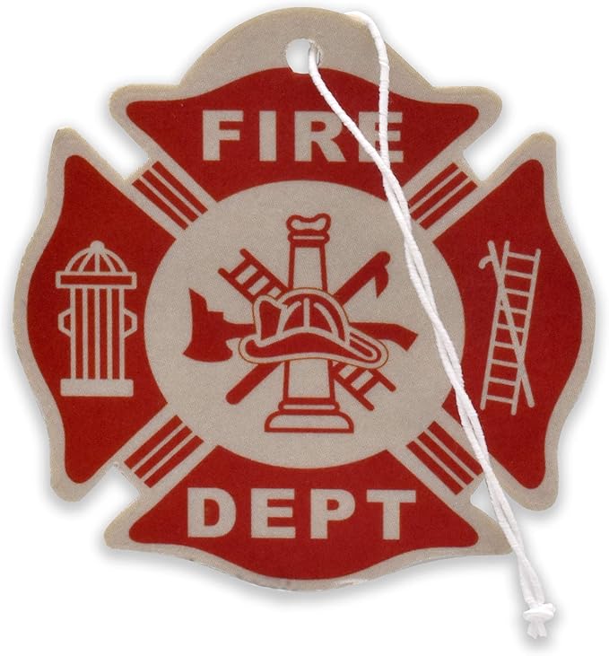 Elektroplate Fire Department Firefighter Red Automotive Air Fresheners for Vehicles | New Car Scent (6-Pack) | Made in the USA