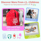 J.L. Childress Gate Check Bag for Single & Some Double Strollers - Travel Bag for Airplane, Fits Most Standard Baby Strollers, Airport Accessories for Gate Check, Flying Essentials - Red