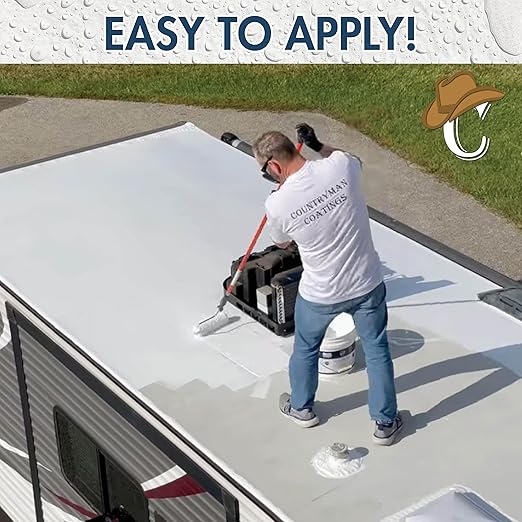 100% Silicone Roof Coating for RVs, Campers & Flat Roofs - Waterproof Seal for Leaks, Cracks & Seams - Ponding Water Resistant - Quart Black