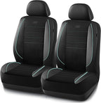 Skechers Air-Cooled Memory Foam Seat Covers,Mesh Thick Car Seat Covers,Piping Leather Car Seat Covers Front Seats,Airbag Compatible,Automotive Comfort for Most Cars,Vans,Trucks,SUV(Mint,Two Front)