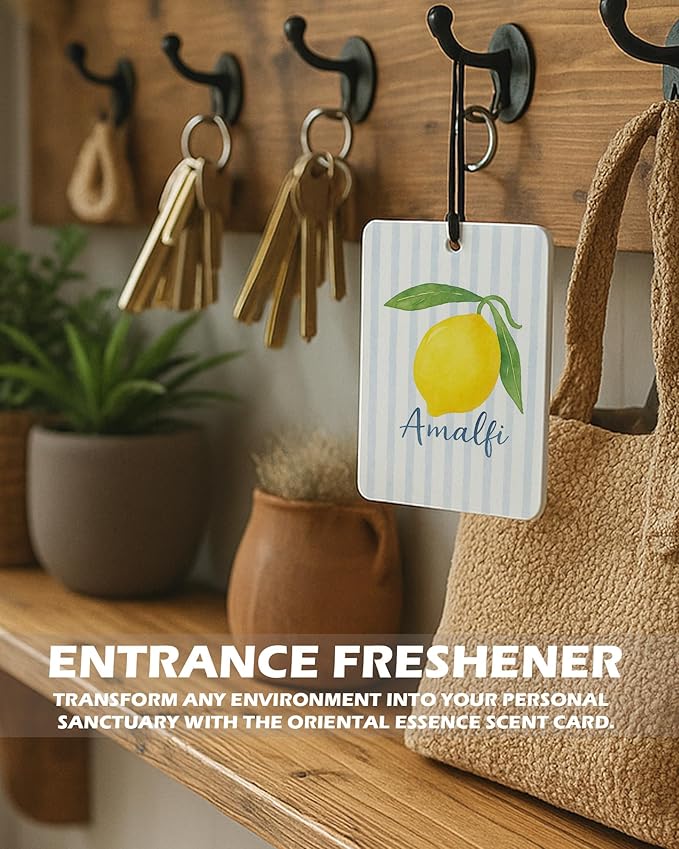 Preppy Beach Lemon Cologne Car Air Freshener 4 Pcs, Meet Me at the Beach Hanging Air Freshener for Cars Bathroom Dorm Books Decor, Summer Girly Accessories Gifts for Women Girls