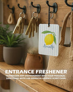 Preppy Beach Lemon Cologne Car Air Freshener 4 Pcs, Meet Me at the Beach Hanging Air Freshener for Cars Bathroom Dorm Books Decor, Summer Girly Accessories Gifts for Women Girls