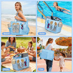 Odoland Soft Cooler Bag - Leakproof & Insulated, 2-in-1 Collapsible Design, Dry/Wet Separation, Large Soft Sided Cooler with Multi-Pocket Design for Beach, Picnic, Camping, Day Trip, Family Size