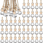 50pcs 8ml Hanging Car Air Freshener Empty Clear Glass Essential Oil Aromatherapy Fragrance Perfume Pendant Glass Vials with Wooden Caps Hanging String Car Diffuser Bottles