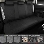 CAR PASS Oxford Bling Diamond Car Seat Covers Full Set Interior Sets, Waterproof Shining Glitter Sparkly Crystal Universal Armrest Fit 95% Automotive Truck SUV Cute Women Girl, Black Silver Rhinestone