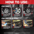 Black Magic 120230 Tire Trim Plastic Dressing, Medium Shine, Streak-Free, Water Resistant & Non-Greasy Formula for Tires, Trim & Plastic, Lasts Up to 2 Weeks - 16 Fl Oz