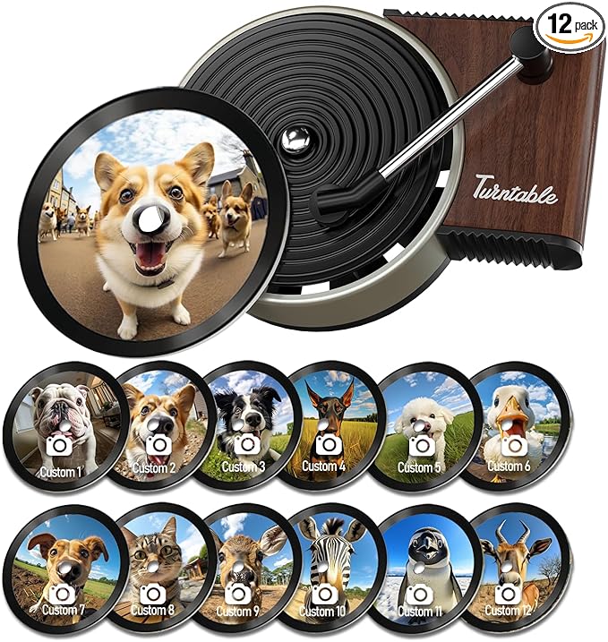 Sonloka Personalized Car Air Freshener, Car Vent Decoration, Unlimited Creativity, Double Sided Printing Customized Car Diffuser with Picture. (L, 12 Pcs CD)