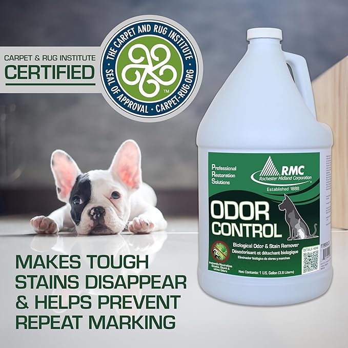 Rochester Midland PRS Stain & Odor Eliminator- 1 Gallon, Enzyme Urine Odor Eliminator, Carpet Cleaner Spray, Fresh Lavender Fragrance for Strong Odor, Dog Pee and Cat Urine Enzyme Cleaner Destroyer
