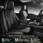 CAR PASS Nappa Leather Car Seat Covers Front Seats Only, Luxury PU Leatherette Seat Covers 2 Pack Waterproof Durable Car Seats Cushion Protector Universal Fit for Sedan SUV Pick-up Truck Van All Black