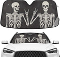 Funny Skull Car Windshield Sunshade - Skeleton Car Shade Skull Sun Shade Black Blocks UV Rays Visor Protector Accordion Folding Sun Reflector Auto Sunshade for Truck SUV to Keep Your Vehicle Cool