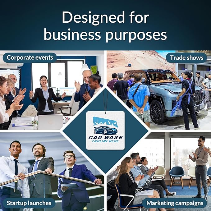 10-1000 Pcs Custom Air Fresheners with Picture - Personalized Photo/Logo/QR Code/Text, Bulk Promotional Car Gifts for Business Branding Events (A3-Square)