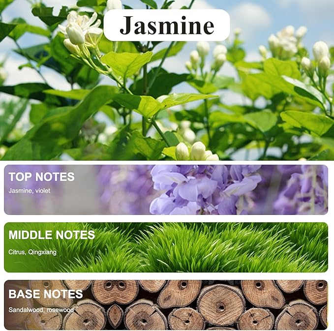 Smart Car Air Freshener Refill, 100 ML Car Diffuser Perfume, Lasts 4-6 months, Made with Natural Plant Extracts, French Imported Fragrance - Jasmine