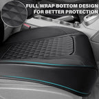 CAR PASS 1Pcs Nappa Leather Front Seat Cover for Cars, Waterproof Sideless Car Seat Cover, Durable Non-Slip Seat Protector Cover Universal Fit for Most Automotive, Vans, SUVs, and Trucks, 1 Pack Black