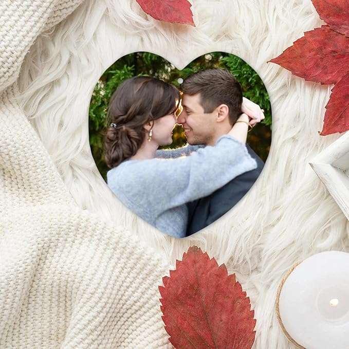 Custom Car Air Freshener - Double Sided Photo Personalized Smell Fresheners With Picture Text for Car Wardrobe Bathroom (Heart - 3 Pics)