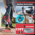 Cordless Pressure Washer Compatible with Milwaukee 18V Battery, Ecarke 800 PSI Portable Handheld Power Washer with 6-in-1 Nozzle Foam Cannon for Car Floor Fence Wall Cleaning (Tool only)