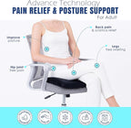 Orthopedic Seat Cushion for Tailbone & Sciatica Pain Relief – Ergonomic U-Shaped Memory Foam Chair Pad for Office, Car & Home – Coccyx Support, Back & Hip Comfort, Free Extra Washable Cover