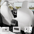 Leather Seat Cover for Tesla Juniper 2025 2026 Waterproof Seat Cover for Tesla Model Y (White-25 26)