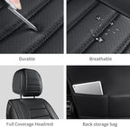Car Seat Covers, Breathable Faux Leather Auto Seat Covers, Waterproof Automotive Seat Covers, Universal Vehicle Seat Covers for Sedans SUV Pick-up Truck (2 PCS Front Seat, Black)