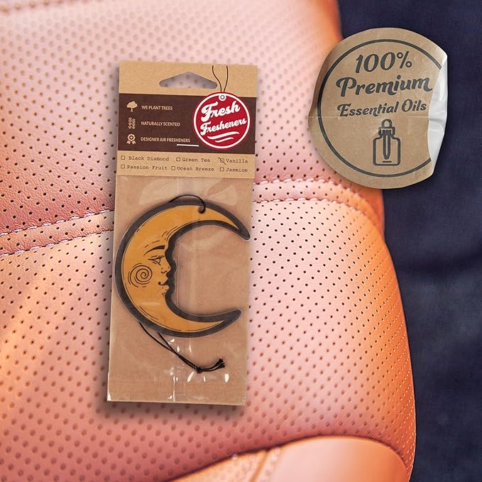 Cute Girl Moon Car Air Freshener Accesory 4 Pack Scented with Premium Oils (4 Pack)