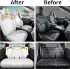Seat Cover for Tesla Model Y Juniper 2025 2026 Crocodile White Custom Seat Cover for Tesla Model Y Full Set (Crocodile White-25-26)