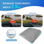 Car Seat Cushion, Comfortable Memory Foam Seat Pillow for Driving, Sciatica-Back Pain Relief, Cushion for Car-Truck, Office, Wheelchair - Dark Grey
