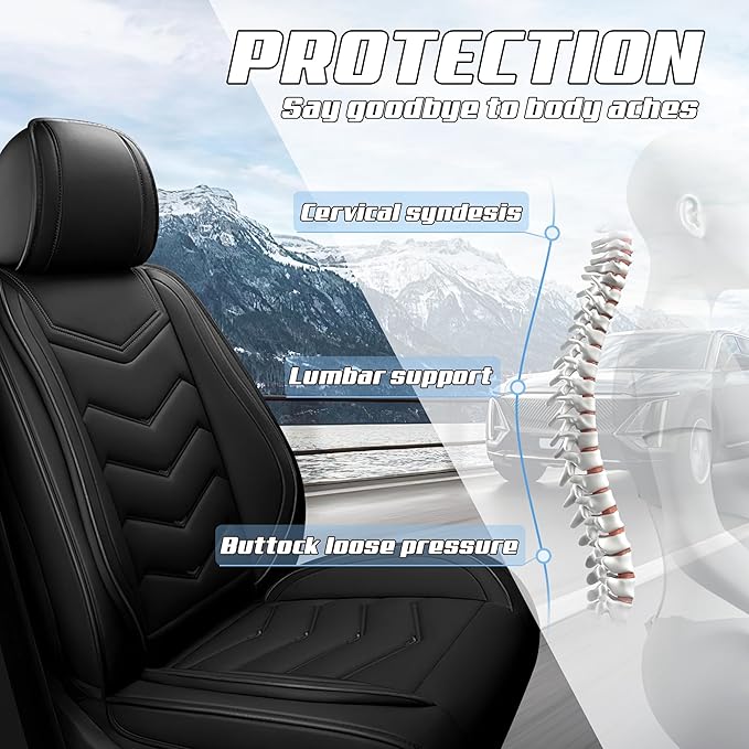 Car Seat Covers Fit for Infiniti g37 2000-2026, Stylish Sport Seat Covers, Waterproof Wear-Resistant Premium Nappa Leather Car Seat Cover.(2 Pcs Front with Pillow/Pure Black)