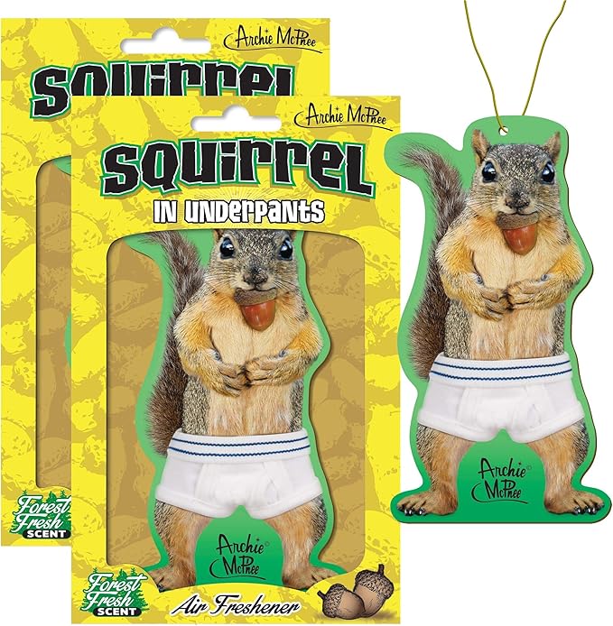 Accoutrements Squirrel in Underpants Deluxe Air Freshener (Pack of 2 Deluxe Air Freshener) (Pack of 2)