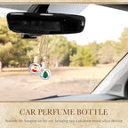 BBTO 50 Pcs Hanging Car Air Freshener Car Diffuser Bottles Bulk Christmas Empty Glass Perfume Bottle Freshener Clear Diffuser Bottle Pendant for Essential Oil Fragrance Aromatherapy Bottles Ornament