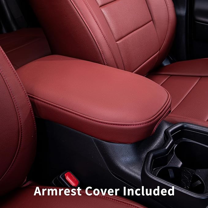 coverdream Rav4 Seat Covers Custom Fit for Toyota Rav4 2013-2018 XLE/Platinum/Limited/SE SUV,Fully Covered,Waterproof Leather Car Seat Protector(Full Set,Wine Red)