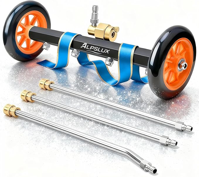 Pressure Washer Accessories Undercarriage Pressure Washer, Undercarriage Cleaner Attachment, 16 Inch Water Broom, Pressure Washer Under Car Cleaner with 3 Extension Wands, 4000 PSI