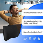 Lumbar Support Pillow for Car & Office Chair - High-Density Memory Foam for Sciatica & Lower Back Pain Relief - Non-Slip Back Support Cushion for Long Commutes & Desk Workers (3D Mesh Black)