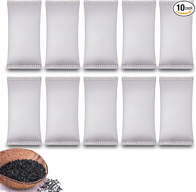 Coconut Shell Charcoal Air Purifying Bags 50g, Removes Odors and Moisture, Nature Fresh Air Purifier Bags, Odor Eliminator for Home, Car, Pets, Bathroom, Basement