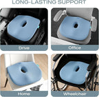 Skechers Seat Cushion Memory Foam,Donut Pillow Office Chair Cushion for Tailbone Pain Relief,Butt Pillow for Office Chair,Car seat Cushion,Long Sitting Office Workers,and Car Drivers,Blue