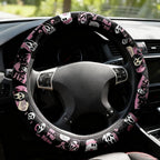 Halloween Ghost Steering Wheel Cover Car Accessories for Men Women with 2 Air Freshener, 15 Inch Anti-Slip Steering Wheel Covers Universal Fit
