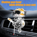 2Pcs Car Air Fresheners, Cute Bear Pilot Automotive Air Outlet Creative Car Perfume Diffuser, Automotive Accessories Air Vent Decoration with 8 Fragrant Tablets (Silver 3+Black 4)