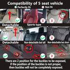 CAPITAUTO Seat Covers, Car Seat Covers Full Set, Black Car Seat Cover, Car Seat Covers Front Seats Back Seat Cover, Waterproof Faux Leather Seat Covers Fit for Most Cars Trucks SUV (Black)