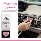 4Pcs Cute Car Vent Clips for Women Pink Bling Air Fresheners with Cross and Heart Y2K Luxury Car Accessories Couture Style Decorations Girly Clip Decor Freshener for Girls