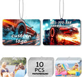 Generic Custom Logo Air Fresheners Bulk, Wholesale Personalized Double-Sided Car Air Fresheners with Picture Photo Text/Logo with Scents (10 Horizontal Version)