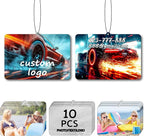 Generic Custom Logo Air Fresheners Bulk, Wholesale Personalized Double-Sided Car Air Fresheners with Picture Photo Text/Logo with Scents (10 Horizontal Version)