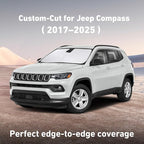 EcoNour Windshield Sunshade Compatible for Jeep Compass 2017-2023 2024 2025, Sun Visor for Front Windshield & Window Sun Shade Cover, UV Heat Blocker & Protector, Car Accessories
