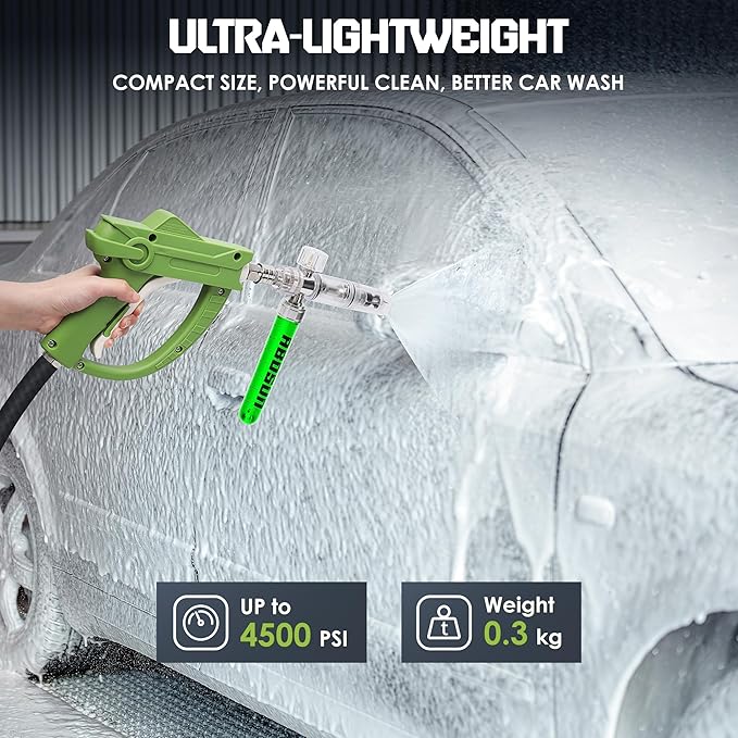 Foam Cannon Pro for Pressure Washer, Thick Snow Foam Sprayer with 5 Nozzle Tips, 1/4" Quick Connect for Thick Sudsy Wash (White)