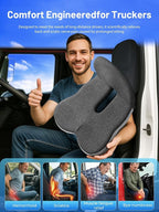 Car Seat Cushion - Memory Foam L-Shaped with Lumbar Support & Anti-Slip Design for Long Driving Comfort